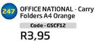 Office National Carry Folders A4 Orange GSCF12