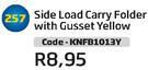 Side Load Carry Folder With Gusset Yellow KNFB1013Y