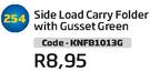 Side Load Carry Folder With Gusset Green KNFB1013G