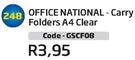 Office National Carry Folders A4 Clear GSCF08