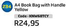 A4 Book Bag With Handle Yellow KNW68TCY