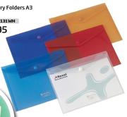 Rexel Carry Folders A3 Assorted 5Pk AA16131BU