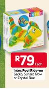 Intex Pool Ride-On Gecko, Sunset Glow Or Crystal Blue Each