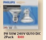 Philips PH 50W 240V GU10 DIC-2 Pack
