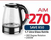 Aim 1.7Ltr Glass Kettle