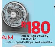 Aim 20cm High Velocity Plastic Fan