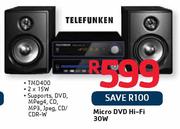 Telefunken Micro DVD Hi-Fi 30W TMD 400