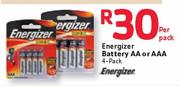 Energizer Battery AA Or AAA 4 Pack