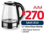 Aim 1.7L Glass Kettle