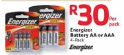 Energizer Battery AA Or AAA-4 Pack