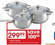 Clicks Home 7 Pieces Stainless Steel Cookware Set