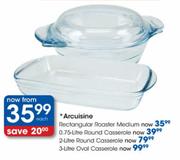 Arcuisine Round Casserole-0.75Ltr Each