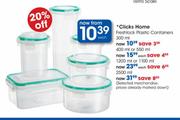 Clicks Home 400/550ml Fresh Lock Plastic Containers