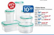 Clicks Home 1100/1200ml Fresh Lock Plastic Containers