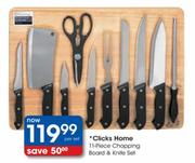 Clicks Home 11 Piece Chopping Board & Knife Set-Per Set