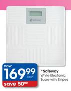 Safeway White Electronic Scale With Stripes