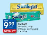Sunlight Domestic Soap-500g Or Germiguard-2x200g
