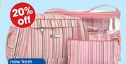 Clicks Pink Stripped Cosmetics Purse-Each