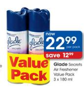 Glade Secrets Air Freshener Value Pack-3x180ml Per Pack