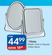 Clicks Plastic Oval Or Square 2-Way Mirror-Each