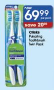 Clicks Pulsating Toothbrush Twin Pack