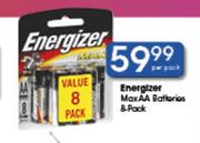 Energizer Max AA Batteries-8's Per Pack