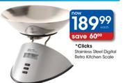 Clicks Stainless Steel Digital Retro Kitchen Scale-Each