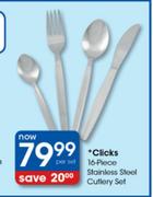 Clicks 16-Piece Stainless Steel Cutlery Set-Per Set