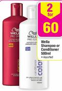 Wella Shampoo Or Conditioner-2x500Ml