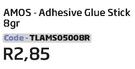 Amos-Adhesive Glue Stick-8Gr (TLAMS05008R)