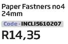 Round Head Paper Fasteners No.4-24mm (INCLI5610207)