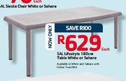 Sal Lifestyle 180cm Table White Or Sahara Each