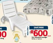 Sal Valentino Lounger White Or Sahara Each