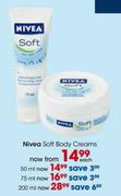 Nivea Soft Body Creams-75Ml