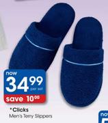 Clicks Men's Terry Slippers