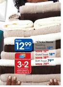 Clicks Home Towelling Bath Towel-Each