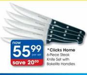 Clicks Home Steak Knife Set With Bakelite Handles-6-Piece Per Set