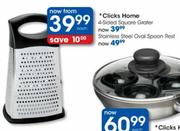 Clicks Home 4-Sided Square Grater-Each