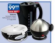 Safeway Sandwich Maker Kettle (Black Or White) Or 7-Egg Boiler-Each