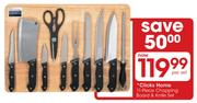 Clicks Home Chopping Board & Knife Set-11 piece 