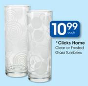 Clicks Home Clear Or Frosted Glass Tumblers-Each