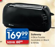 Safeway Black/White 4-Slice Toaster-Each