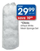 Clicks 4-Pack White Mesh Sponge Set