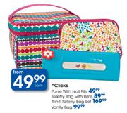 Clicks 4-In-1 Toiletry Bag Set