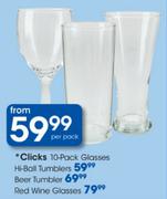 Clicks Red Wine Glasses-10 Pack
