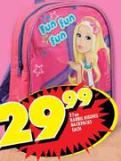 Barbie Kiddies Backpacks-27cm-Each