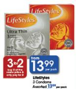 Lifestyles 3 Condoms-Per Pack