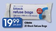 Clicks 20 Black Refuse Bags