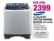 Samsung White Twin Tub Washing Machine-13.2kg(WT13J4PIW)