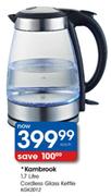 Kambrook 1.7Ltr Cordless Glass Kettle (KGK2012) - Each
